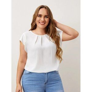 Shein Pleated Neck Blouse - Size 4XL